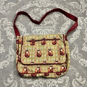 Capri Designs Wilderness Collection Fox Print Flap Crossbody Messenger Bag